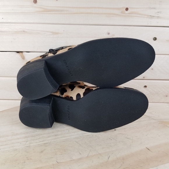 Cole Haan 5.5 US Joanna Genuine Calf Hair/Fur Bootie Boot W18105 Side Zip Jaguar - Picture 10 of 11